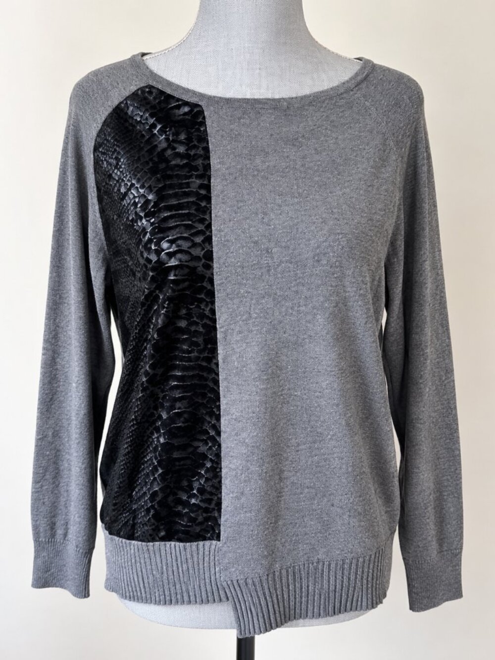 Calvin Klein Snakeskin print asymmetrical hem knit